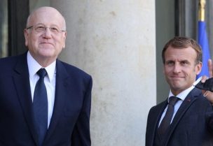 رئيس الحكومة نجيب ميقاتي والرئيس الفرنسي ايمانويل ماكرون