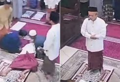 لحظة وفاة إمام المسجد في أندونيسيا