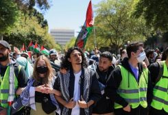 متظاهرون نصرة لغزة من جامعة كاليفورنيا