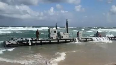 انهيار أجزاء من رصيف غزة العائم