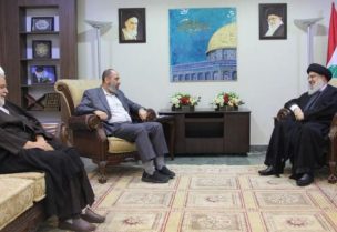 الأمين العام لـ"حزب الله" حسن نصرالله الأمين العام لـ"الجماعة الإسلامية" في لبنان الشيخ محمد طقوش