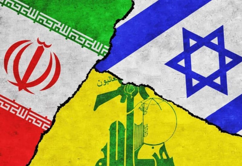 علم إيران وحزب الله وإسرائيل