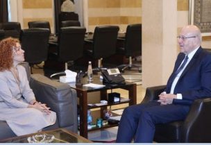 رئيس الحكومة نجيب ميقاتي ونائبة مدير منظمة الغذاء العالمي ليليانا يوفشيفا في زيارة تعارفية