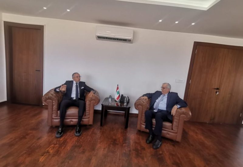 وزير الخارجية والمغتربين عبدالله بو حبيب وسفير جمهورية مصر العربية لدى لبنان علاء موسى