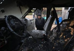 مستوطنون أحرقوا سيارة في نابلس بالضفة - الأناضول