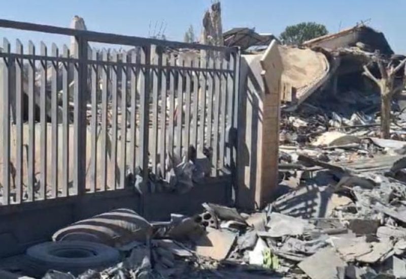 صورة للدمار في بلدة سرعين شرقي بعلبك