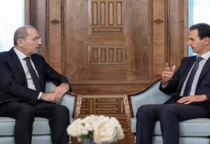 وزير الخارجية الأردني أيمن الصفدي والرئيس السوري بشار الأسد