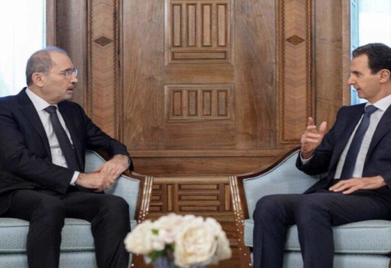 وزير الخارجية الأردني أيمن الصفدي والرئيس السوري بشار الأسد