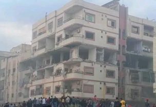غارة إسرائيلية عنيفة استهدفت مبنى سكنياً في السيدة زينب بريف دمشق