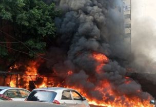 احتراق مولد كهربائي في موقف بشارع الحمرا