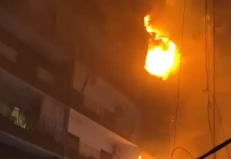 غارة العدو الإسرائيلي على منطقة بربور في بيروت