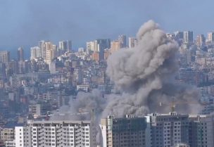 مشهد من استهداف حارة حريك قبل ساعات قليلة من يوم الخميس 21\11\2024