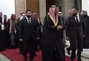 ‌‏صور استقبال أحمد الشرع لأمين عام مجلس التعاون الخليجي ووزير خارجية الكويت