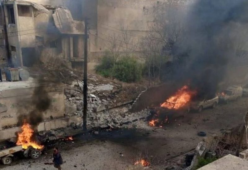 انفجار سيارة مفخخة أمام المسجد الكبير وسط مدينة منبج شرقي حلب