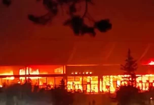 حريق مفتعل في استاد حلب الدولي