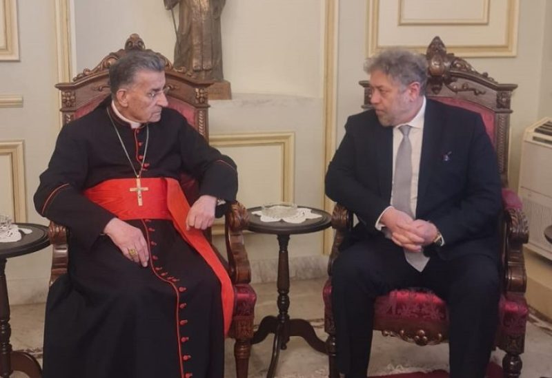 البطريرك الماروني الكاردينال مار بشارة بطرس الراعي في الصرح البطريركي في بكركي المرشح لرئاسة الجمهورية النائب نعمة افرام
