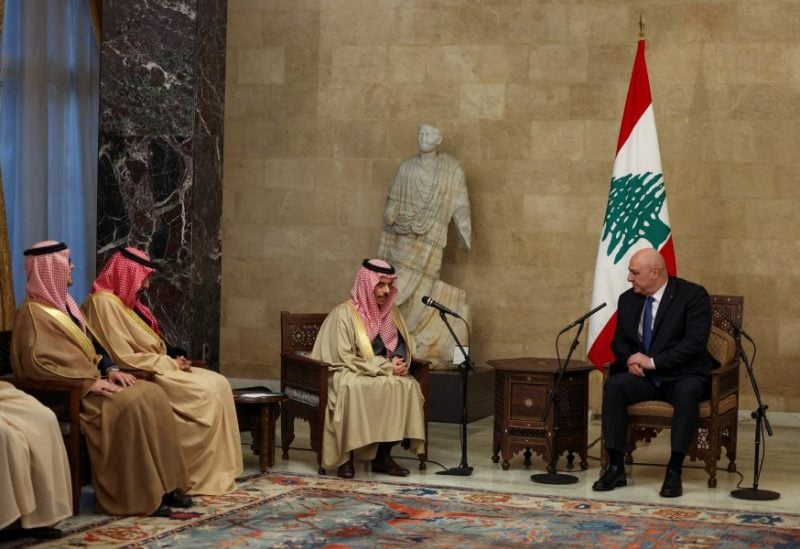 رئيس الجمهورية العماد جوزاف عون خلال استقباله وزير الخارجية السعودي