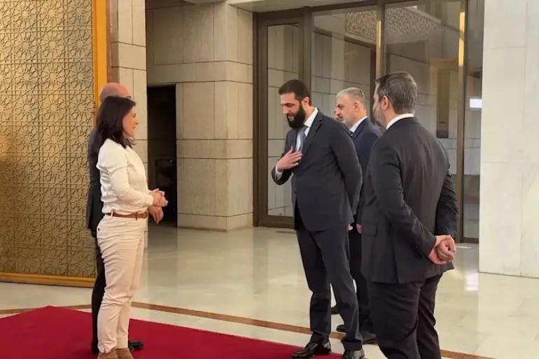 استقبال الشرع لوزيرة الخارجية الألمانية أنالينا بيربوك في دمشق