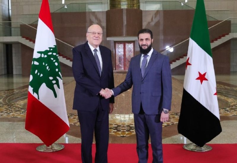 رئيس الحكومة نجيب ميقاتي و القائد العام للادارة السورية الجديدة احمد الشرع