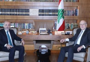 رئيس الحكومة نجيب ميقاتي يستقبل وزير الخارجية وشؤون المغتربين في المملكة الاردنية الهاشمية أيمن الصفدي
