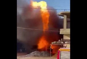 صورة من الفيديو للحريق في العريضة