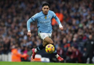 عمر مرموش لاعب مانشستر سيتي. رويترز