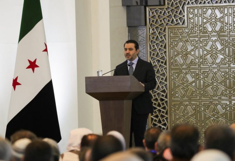 وزير الخارجية السوري أسعد حسن الشيباني يتحدث خلال الحوار الوطني في دمشق. رويترز