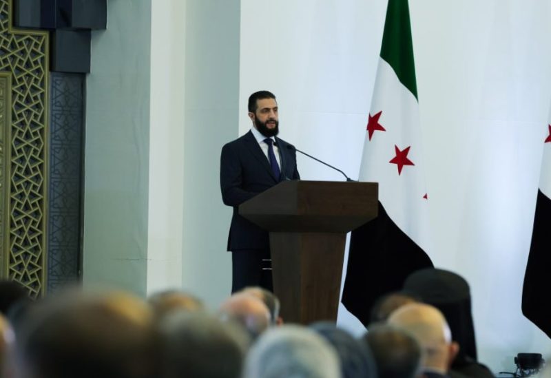 لرئيس السوري أحمد الشرع خلال مؤتمر الاعلان عن الحكومة الجديدة