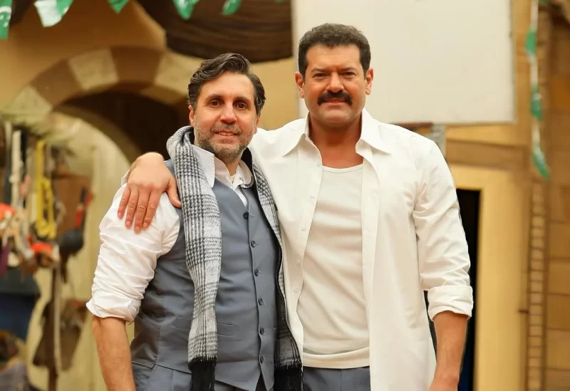 النجم عمرو يوسف صورة تجمعه بالفنان هشام ماجد