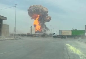 انفجار بميناء رجائي في بندر عباس في إيران