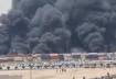 صورة من فيديو متداول للحريق الذي أعقب الانفجار في ميناء رجائي ببندر عباس جنوبي إيران