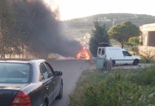الاستهداف الاسرائيلي على طريق جبل المعتق بين رميش وعيتا الشعب.
