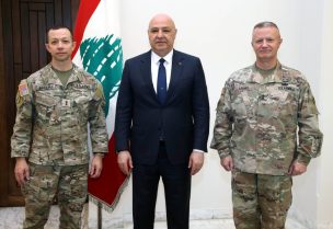 الرئيس جوزاف عون والجنرالات الأميركيان جاسبر جيفر ومايكل ليني