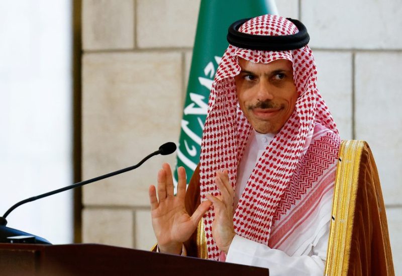 وزير الخارجية السعودي الأمير فيصل بن فرحان آل سعود يحضر مؤتمراً صحفياً مع وزير الخارجية السوري أسعد حسن الشيباني (ليس في الصورة)، في دمشق، سوريا، 31 مايو/أيار 2025. رويترز