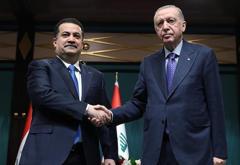 الرئيس التركي رجب طيب أردوغان مع رئيس الوزراء العراقي محمد شياع السوداني - الأناضول