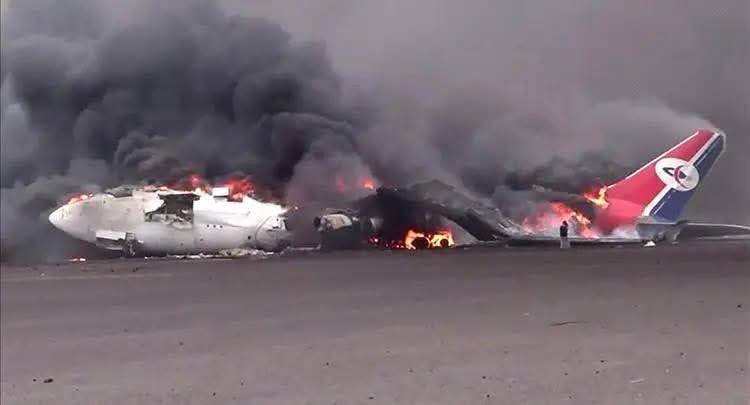 حالة "آخر طائرة يمنية" تعرضت للاستهداف في مطار صنعاء 