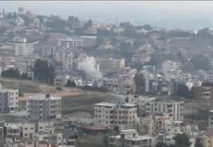 غارة إسرائيلية عنيفة تستهدف المبنى المهدد في بلدة تول جنوب لبنان- أرشيفية
