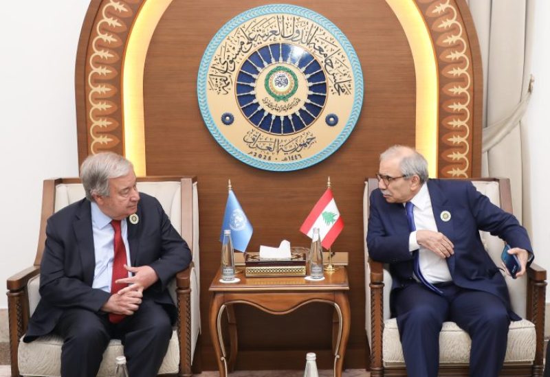 رئيس مجلس الوزراء، الدكتور نواف سلام، يلتقي الأمين العام للأمم المتحدة، السيد أنطونيو غوتيريش