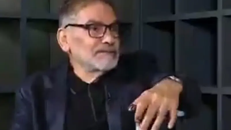علي شمخاني أثناء مقابلة بثها التلفزيون الإيراني يوم 28 يونيو 2025