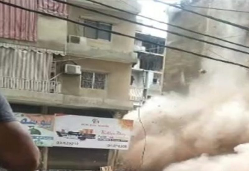 انهيار مبنى في الضاحية الجنوبية
