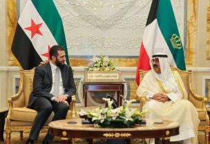 الرئيس السوري أحمد الشرع في “قصر البيان” في العاصمة الكويتية الكويت مجنمعاً مع أمير دولة الكويت الشيخ مشعل الأحمد الجابر الصباح