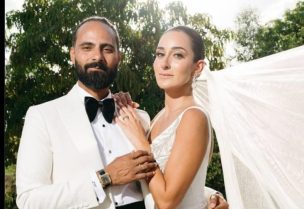 أمينة خليل في حفل زفافها على المصور أحمد زعتر