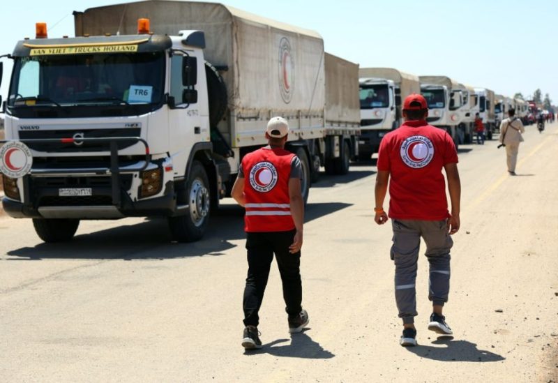 قافلة مساعدات سورية وأممية انطلقت من دمشق لإغاثة نازحي السويداء في درعا