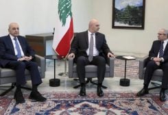 الرئيس عون مع ريس الحكومة نواف سلام زئيس مجلس النواب نبيه بري