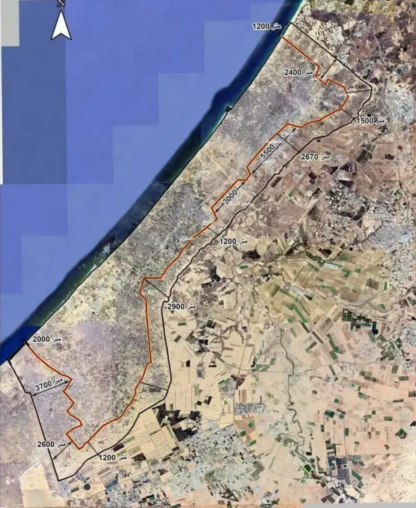 الخريطة الإسرائيلية الجديدة لقطاع غزة