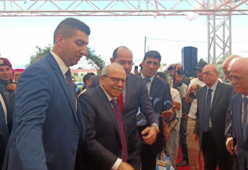 رئيس مجلس الوزراء الدكتور نواف سلام خلال احتفال وضع حجر الأساس للمركز الإسلامي في البقاع الأوسط