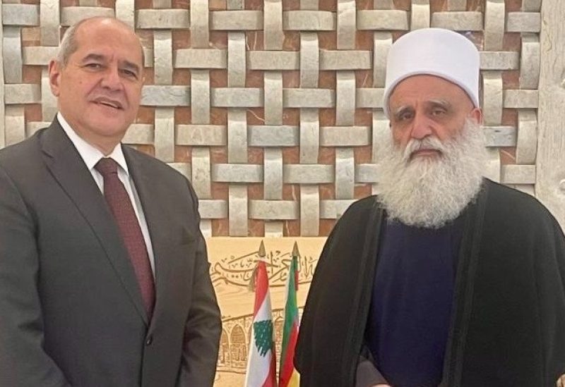 شيخ العقل لطائفة الموحدين الدروز الشيخ الدكتور سامي ابي المنى والنائب ملحم خلف