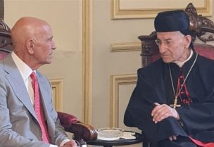 لبطريرك مار بشارة بطرس الراعي مع المبعوث الاميركي توم باراك