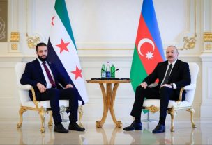 الرئيس السوري أحمد الشرع يلتقي رئيس جمهورية أذربيجان إلهام علييف في باكو