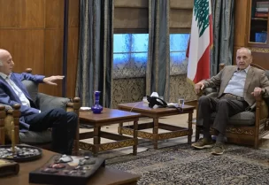 الرئيس السابق للحزب التقدمي الاشتراكي وليد جنبلاط رئيس مجلس النواب نبيه بري في عين التينة